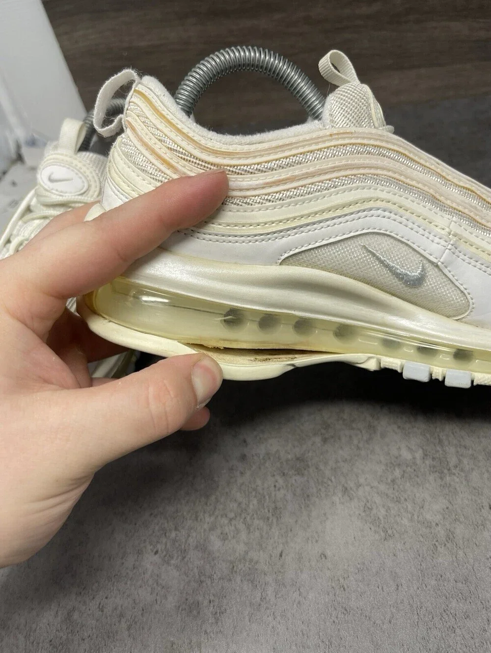 Nike Air Max 97 Pure Platinum White Womens Size 8 Sneakers 921733-100